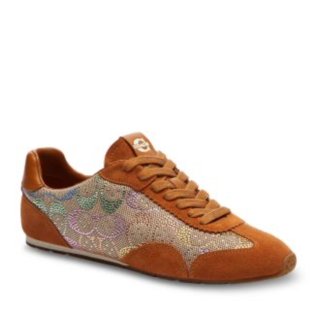 Coach Flat Sneaker In Crystal Signature Jacquard.